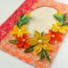 All Orange Quilled Corner With Lace Greeting Card image