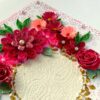 Paper Lace Border Pink Variety Flowers Greeting Card image