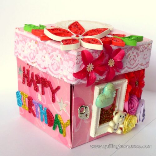 Love and Birthday Explosion Box With Battery Light Cake image