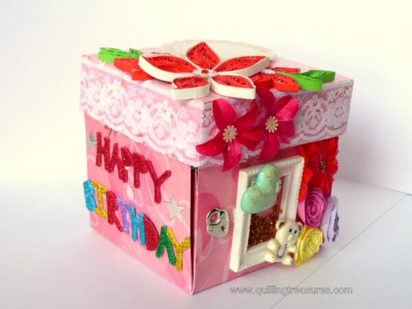 Love and Birthday Explosion Box With Battery Light Cake image