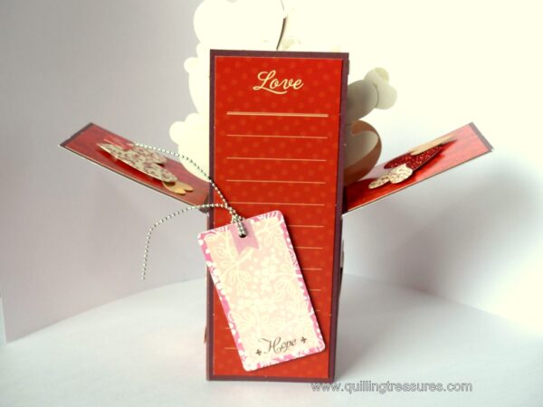 Sparkling Hot Red Pop Up Card In Box image