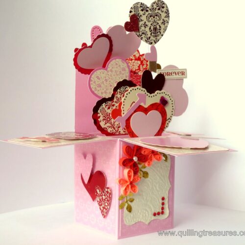 Sparkling Hot Pink Pop Up Card In Box image