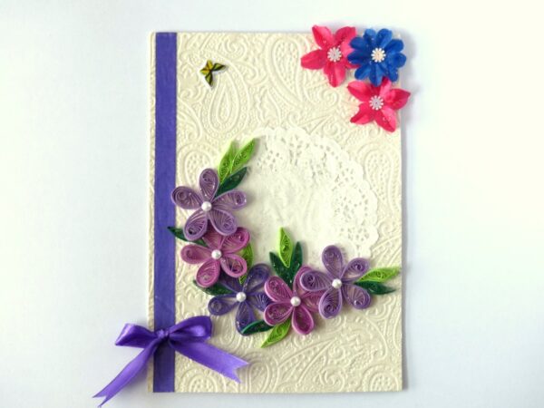 Purple Themed Quilled Greeting Card image