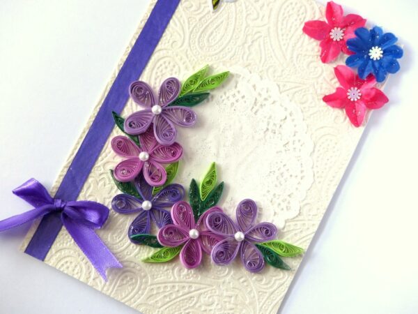 Purple Themed Quilled Greeting Card image