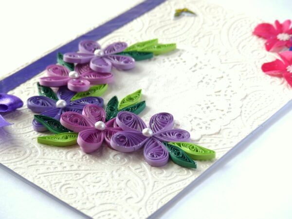 Purple Themed Quilled Greeting Card image
