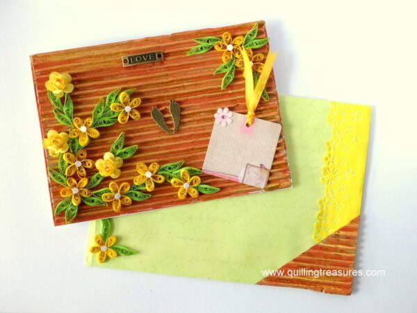 Sparkling Yellow Themed Quilled Greeting Card image