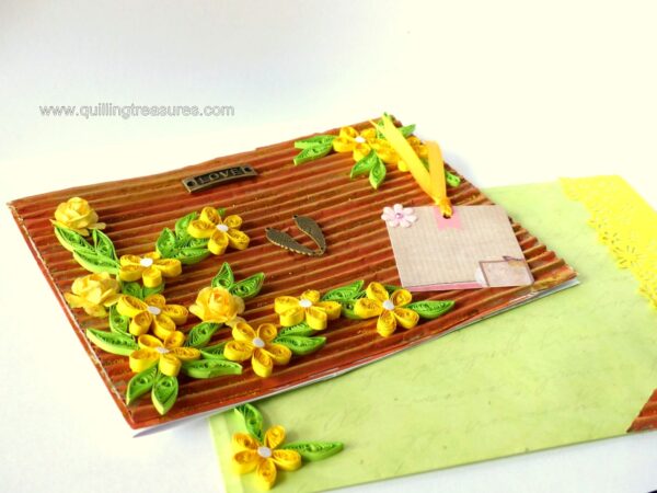 Sparkling Yellow Themed Quilled Greeting Card image