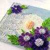 Purple Quilled Wildflowers and Lace Greeting Card image Purple Quilled Wildflowers and Lace Greeting Card image