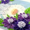 Purple Quilled Wildflowers and Lace Greeting Card image Purple Quilled Wildflowers and Lace Greeting Card image