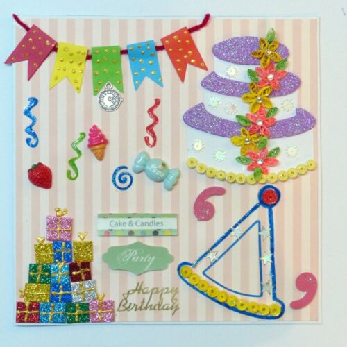 Quilled Cake Birthday Greeting Card image