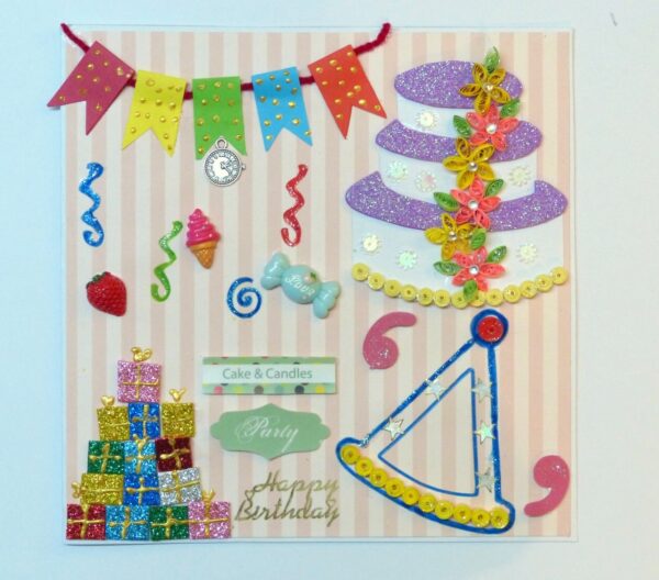 Quilled Cake Birthday Greeting Card image