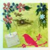 Birds in Love with Nest And Quilled Flowers Greeting Card image Birds in Love with Nest And Quilled Flowers Greeting Card image