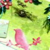 Birds in Love with Nest And Quilled Flowers Greeting Card image Birds in Love with Nest And Quilled Flowers Greeting Card image