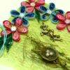 Birds in Love with Nest And Quilled Flowers Greeting Card image Birds in Love with Nest And Quilled Flowers Greeting Card image