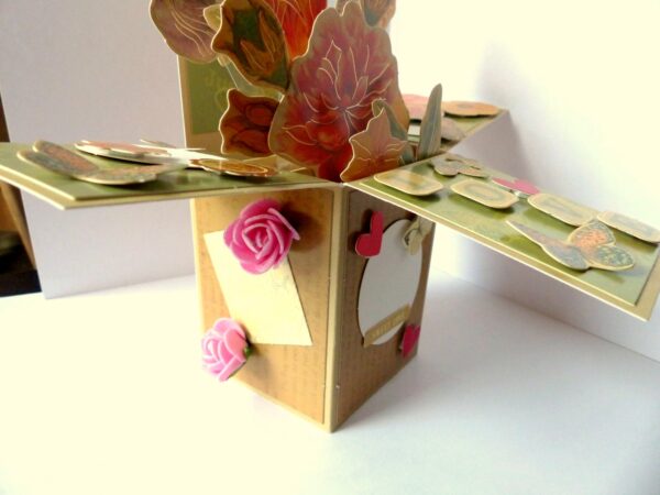 Love and Multicolor Sparkling Flowers Pop up Greeting Card image