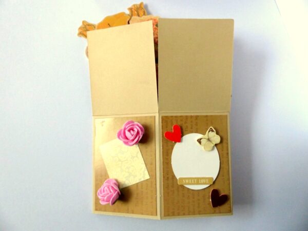 Love and Multicolor Sparkling Flowers Pop up Greeting Card image