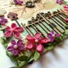 Leafy and Quilled Flowers Vintage Greeting Card image