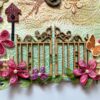 Leafy and Quilled Flowers Vintage Greeting Card image