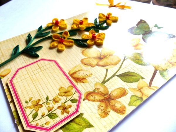 Yellow Quilled Greeting Card image