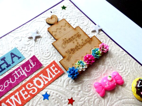 Happy Birthday With Quilled Flowers Greeting Card image Happy Birthday With Quilled Flowers Greeting Card image
