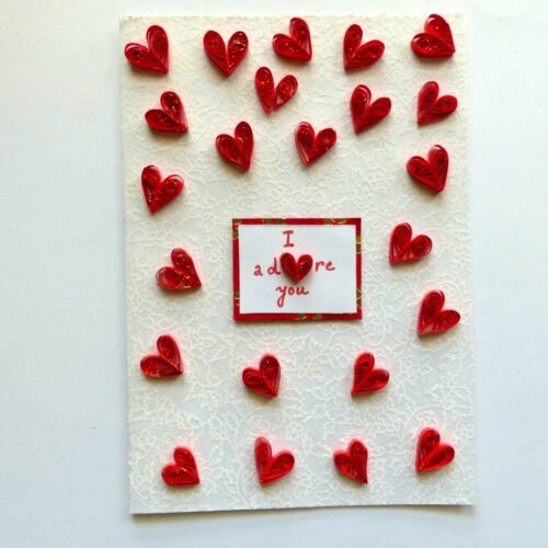 Quilled Hearts Greeting Card image