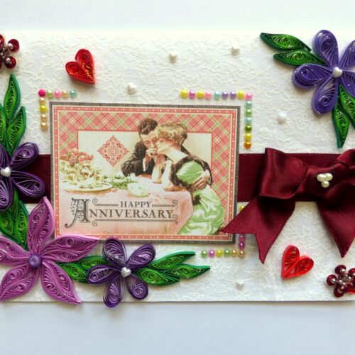 Happy Anniversary Quilled Greeting Card image
