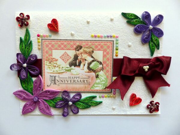 Happy Anniversary Quilled Greeting Card image