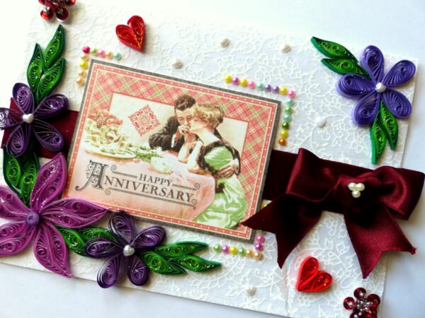 Happy Anniversary Quilled Greeting Card image