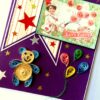 Birthday Quilled Teddy Greeting Card image