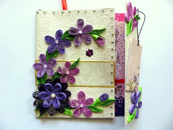 Purple Themed Flowers Mini Scrapbook Greeting Card image