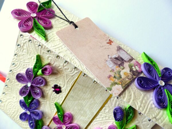 Purple Themed Flowers Mini Scrapbook Greeting Card image