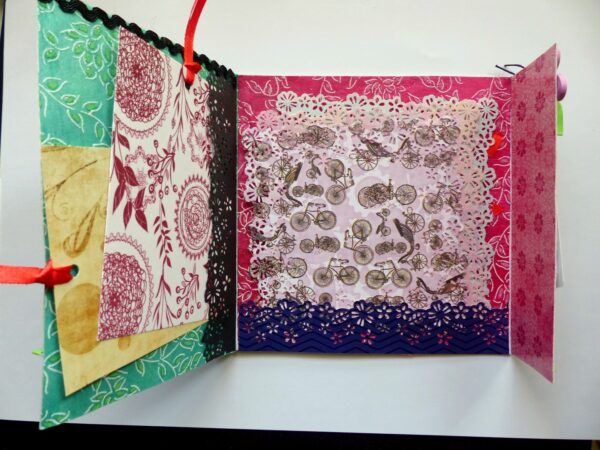 Purple Themed Flowers Mini Scrapbook Greeting Card image