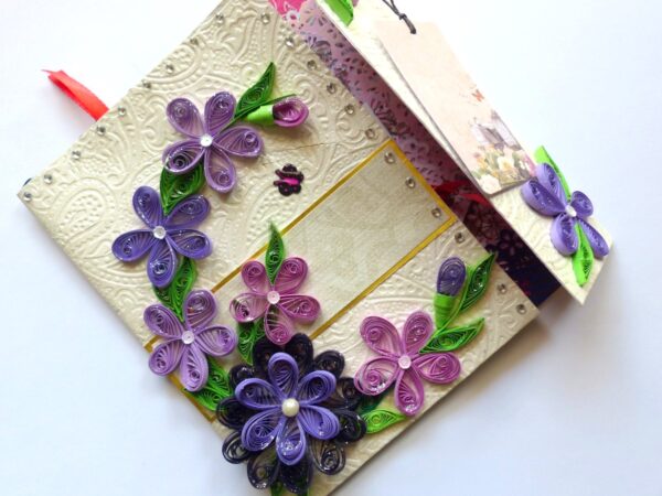 Purple Themed Flowers Mini Scrapbook Greeting Card image