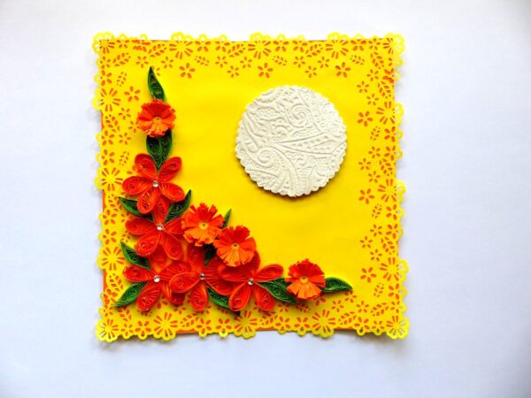 Yellow Themed Orange Flowers Greeting Card image