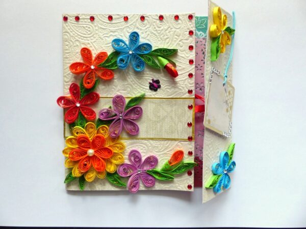 Multicolor Flowers Mini Scrapbook Greeting Card image