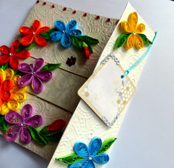 Multicolor Flowers Mini Scrapbook Greeting Card image