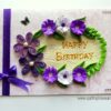 Purple Quilled Flowers in Circle Greeting Card image