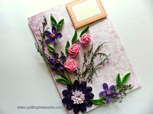 Purple Themed Quilled Greeting Card image