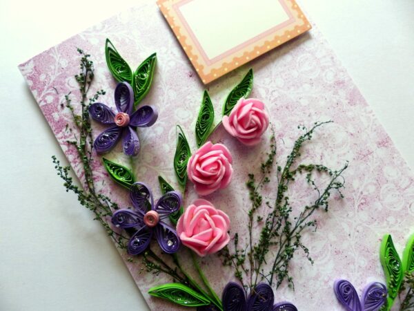 Purple Themed Quilled Greeting Card image