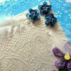 Sparkling Blue Lace and Themed Flowers Greeting Card image Sparkling Blue Lace and Themed Flowers Greeting Card image