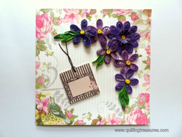 Purple Quilled Variety Flowers Greeting Card image