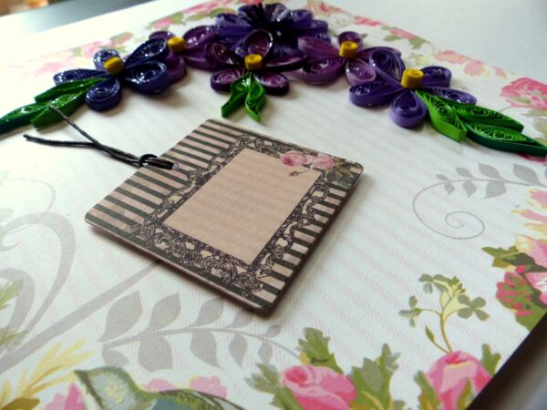 Purple Quilled Variety Flowers Greeting Card image