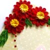 Red Quilled Flowers in Corner Greeting Card image