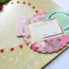 Red Quilled Flowers in Corner Greeting Card image