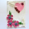 Sweet Pink Quilled Flowers Greeting Card image