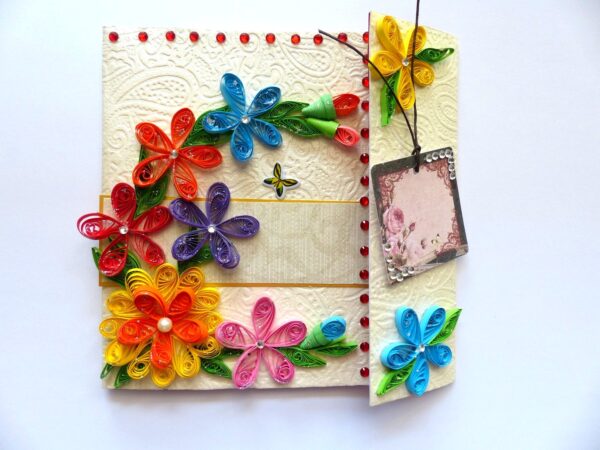 Multicolor Flowers Mini Scrapbook Greeting Card image