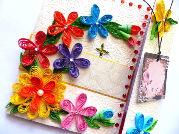 Multicolor Flowers Mini Scrapbook Greeting Card image