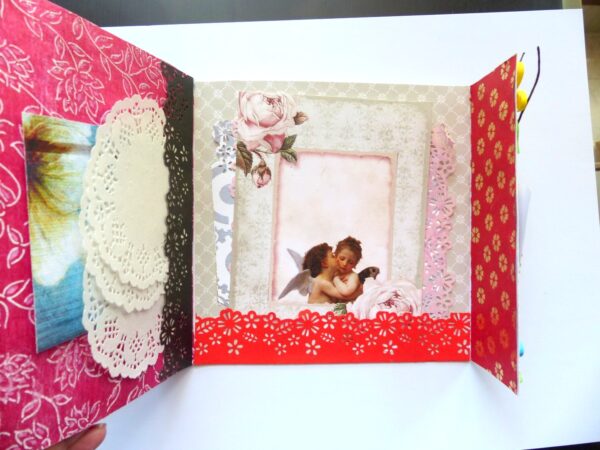 Multicolor Flowers Mini Scrapbook Greeting Card image