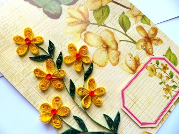 Yellow Quilled Greeting Card image