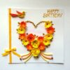 Yellow Themed Quilled Flowers in Heart Greeting Card image Yellow Themed Quilled Flowers in Heart Greeting Card image
